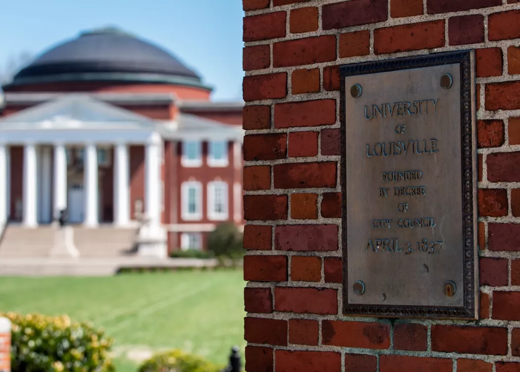 University of Louisville founded April 3rd, 1837 plaque.