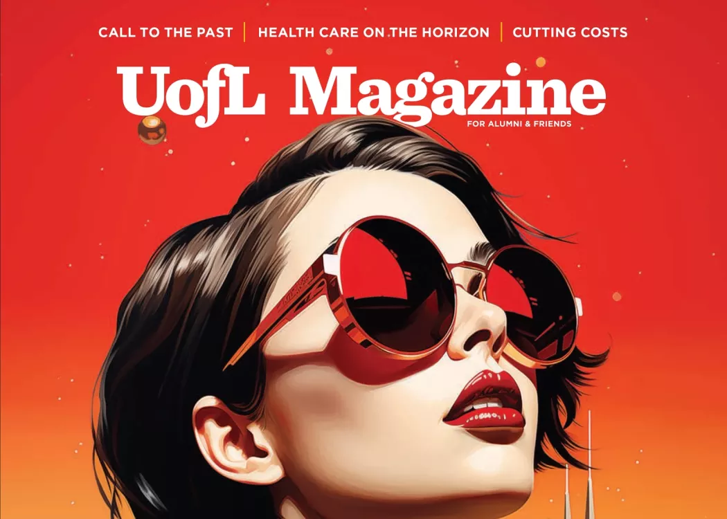Cover design for the Spring 2024 UofL Magazine for Alumni & Friends