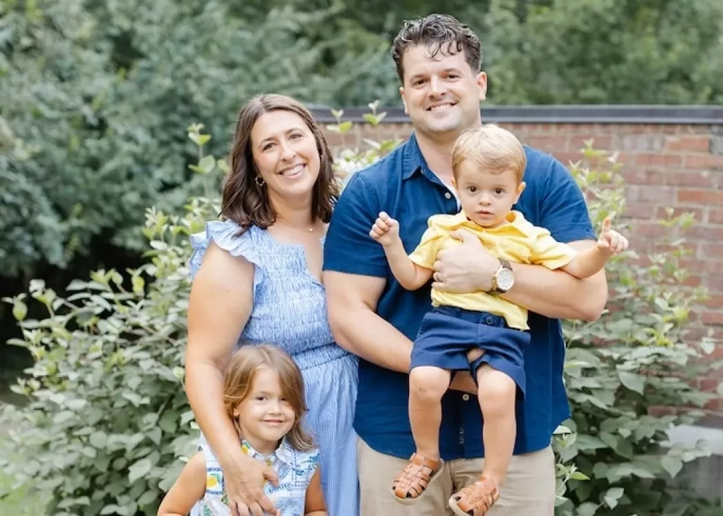 U.S. Marine veteran and University of Louisville student John Davis with his family.