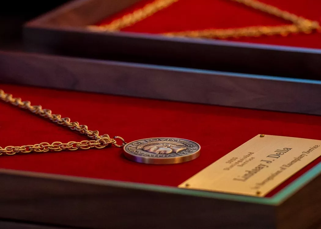 Award medal in frame